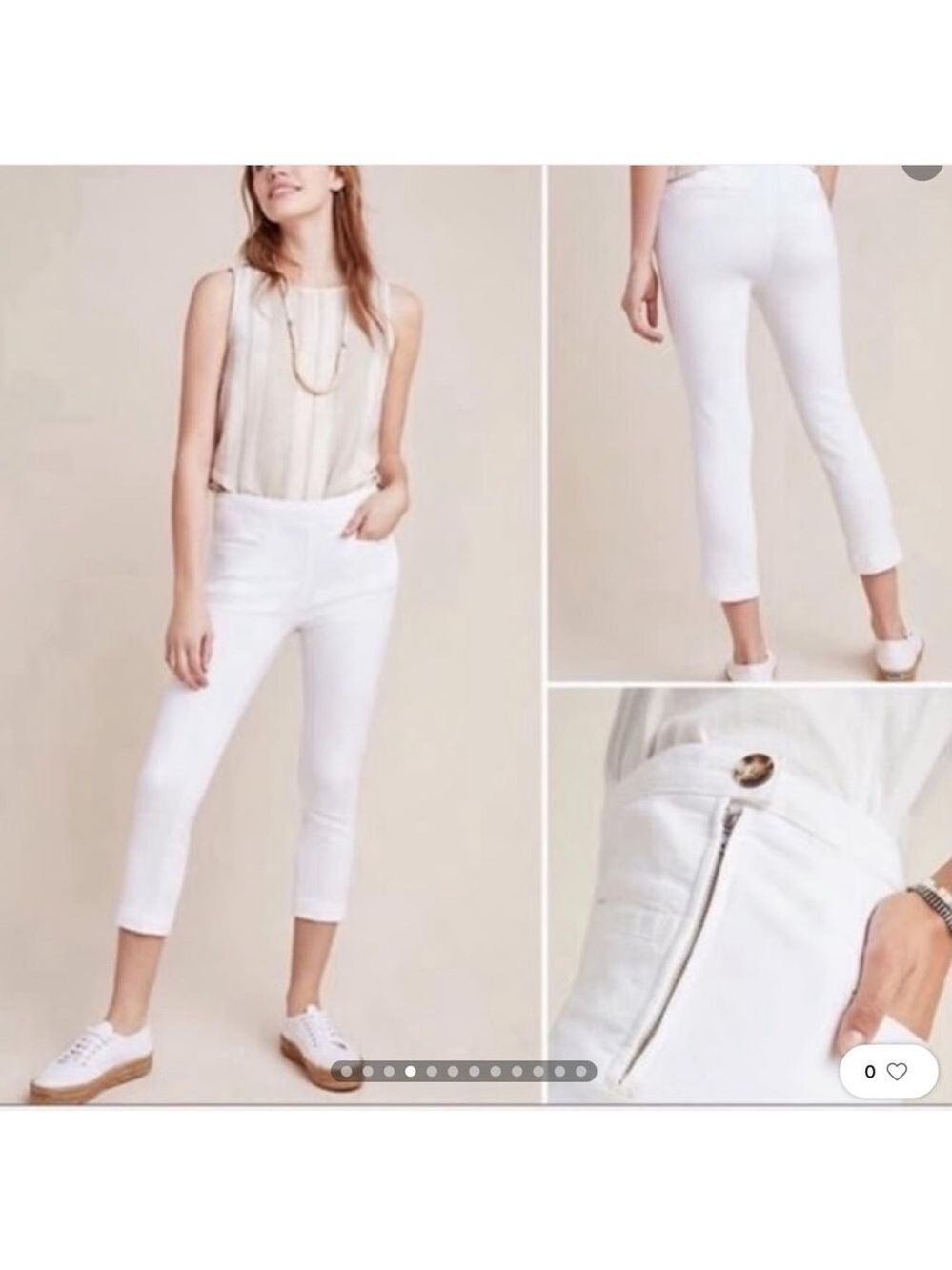 Anthropologie Pilcro and The LetterPress White High-Rise Denim Pants Leggings 27